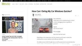 How Can I Defog My Car Windows Quicker? - Lifehacker