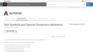 Text Symbols and Special Characters Reference | AutoCAD 2016 ...