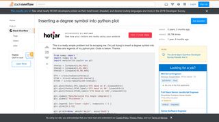Inserting a degree symbol into python plot - Stack Overflow