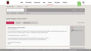 Symbol Degrees Celsius Python - Raspberry Pi Forums