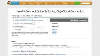 How to Connect Office 365 using DejaCloud Connector ...