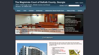 Civil Matters: Magistrate Court Of DeKalb County Georgia