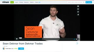 Sean Dekmar from Dekmar Trades on Vimeo