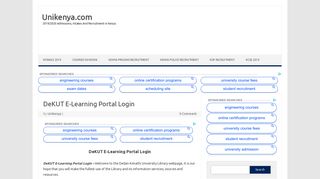DeKUT E-Learning Portal Login - Unikenya.com