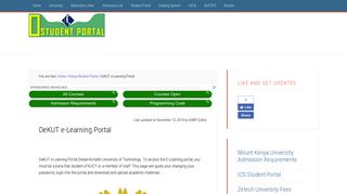 DeKUT e-Learning Portal Dedan Kimathi University of Technology