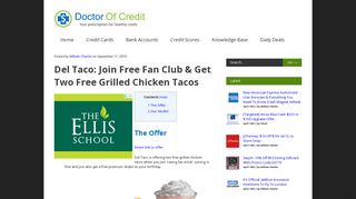 Del Taco: Join Free Fan Club & Get Two Free Grilled Chicken Tacos ...