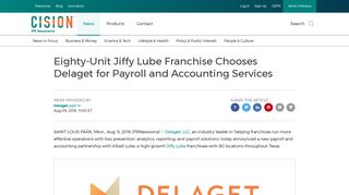 Eighty-Unit Jiffy Lube Franchise Chooses Delaget for Payroll and ...