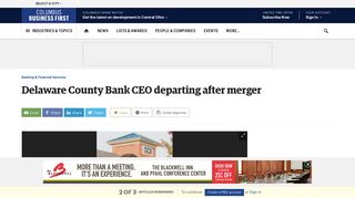 Delaware County Bank CEO departing after merger; other personnel ...