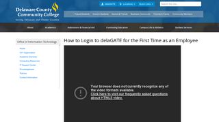 How to Login to delaGATE for the First Time as an Employee