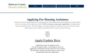 apply for assistance - Delaware County Housing Authority