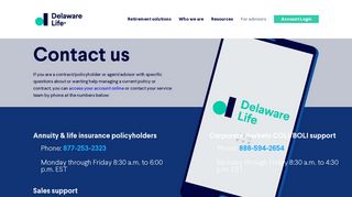 Contact Us - Delaware Life