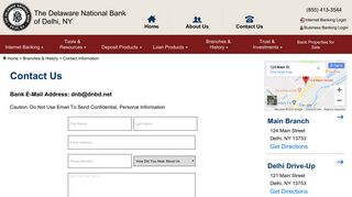 Contact A Local Bank - The Delaware National Bank of Delhi
