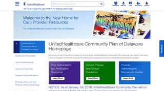 UnitedHealthcare Community Plan of Delaware Homepage ...