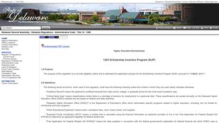 1203 Scholarship Incentive Program (ScIP) - Delaware Regulations