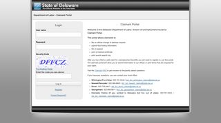 State of Delaware - Claimant Portal - Log in