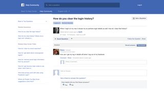 How do you clear the login history? | Facebook Help Community ...