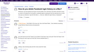 How do you delete Facebook login history on a Mac? | Yahoo Answers