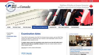 Examination dates | DELF DALF