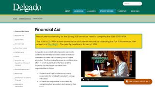 Financial Aid - Delgado Community College