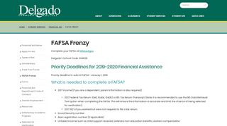 FAFSA Frenzy - Delgado Community College