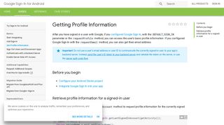 Getting Profile Information | Google Sign-In for Android | Google ...