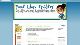 How to Log On to PeopleSoft Self-Service | Food Lion Insider