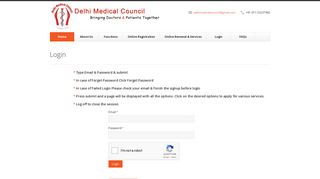 Delhi Medical Council - Login
