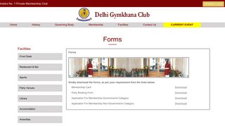 Forms - Delhi Gymkhana Club – India's No. 1 Private Membership Club