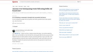 Anyone ever tried paying water bill using Delhi Jal board site ...
