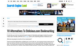 10 Alternatives To Delicious.com Bookmarking - Search Engine Land