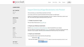Pocket: Import Delicious Bookmarks
