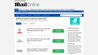 EXCLUSIVE £5 OFF - February - Deliveroo promo codes - Daily Mail