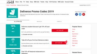 Deliveroo Promo Codes & Discount Codes for February 2019 - Valid ...