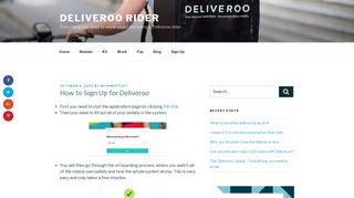 How to Sign Up for Deliveroo - Deliveroo Rider