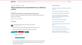 What is the best way to join Deliveroo as a delivery cyclist? - Quora