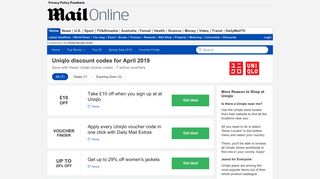 Uniqlo discount code - £10 OFF in February - Daily Mail