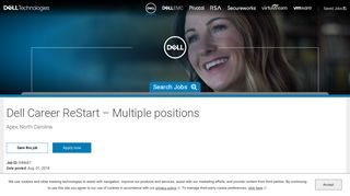 Dell Career ReStart – Multiple positions at Dell Inc.