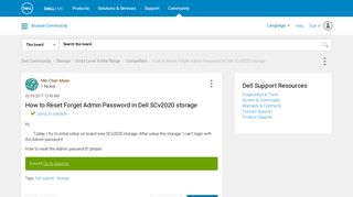 Solved: How to Reset Forget Admin Password in Dell SCv2020 ...