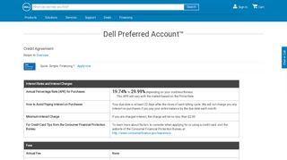 Dell Preferred Account™-Credit Agreement