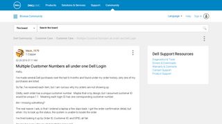 Multiple Customer Numbers all under one Dell Login - Dell Community