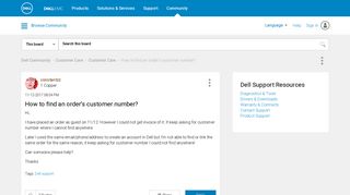 How to find an order's customer number? - Dell Community