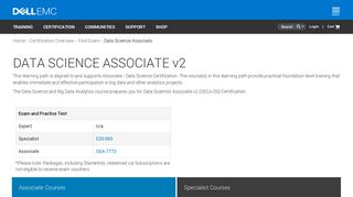 Data Science Associate | Dell EMC Education Service