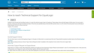 How to reach Technical Support for EqualLogic | Dell US