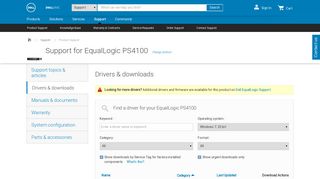 Support for EqualLogic PS4100 | Drivers & downloads | Dell US