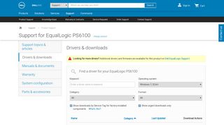 Support for EqualLogic PS6100 | Drivers & downloads | Dell US