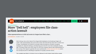 More “Dell hell”: employees file class-action lawsuit | Ars Technica