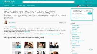 How Do I Use Dell's Member Purchase Program? - Offers.com