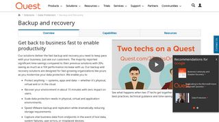 Backup and Recovery | Quest Software