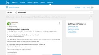 OMSA Login fails repeatedly - Dell Community