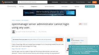 openmanage server administrator cannot login using any user ...